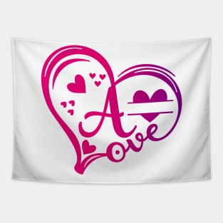 letter a monogram in the shape of love Tapestry