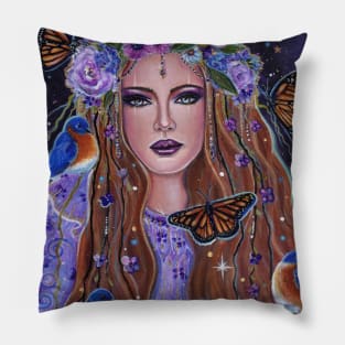 Persephone goddess by Renee Lavoie Pillow