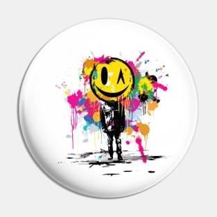 street art smiley Pin