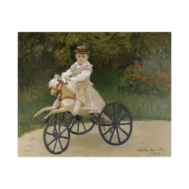 Jean Monet on His Hobby Horse by Claude Monet by Classic Art Stall