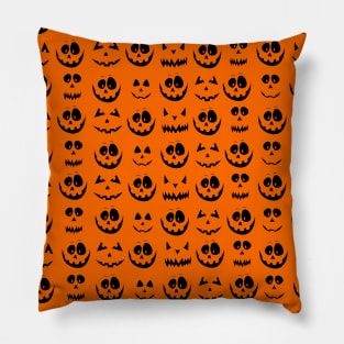 HAPPY Halloween Pumpkin Face Pattern Orange Pillow