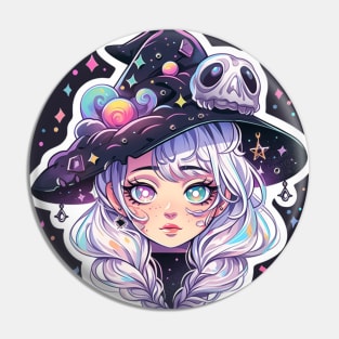 Cute Kawaii Pastel Witch Pin