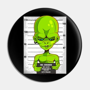 Alien Mugshot Cryptozoology Pin