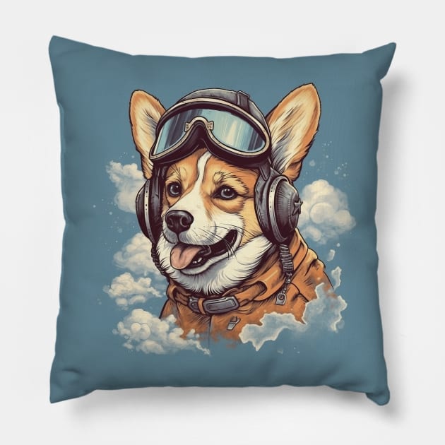 Aviator dog Pillow by GreenMary Design