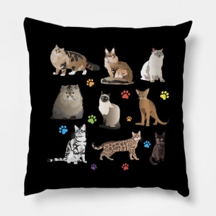 Various Beautiful Cats Pillow