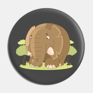 Brown elephant Pin