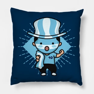 Cute Uruguay Football Fan // Kawaii Cute Uruguayan Soccer Supporter Pillow