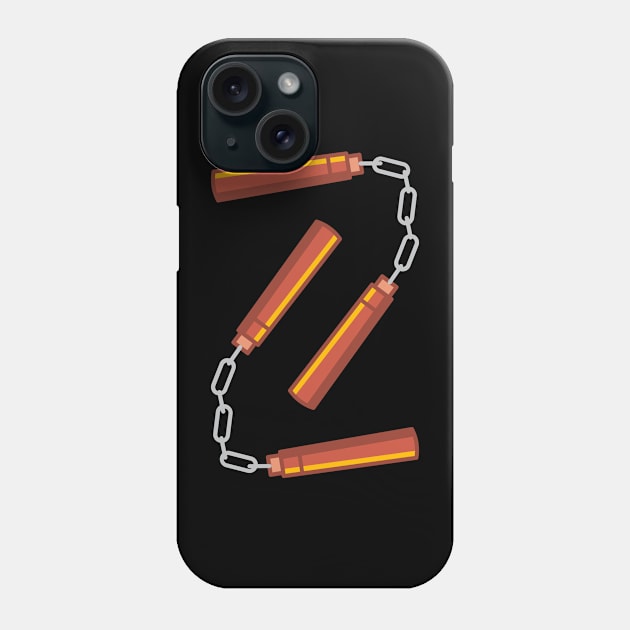 Nunchuks! The weapon of a true martial arts warrior! Phone Case by Crazy Collective