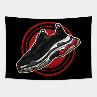 Balen Triple Black Red White Sneaker Tapestry