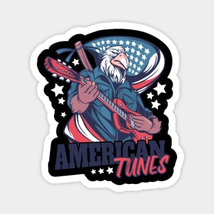 American Tunes Bald Eagle with guitar funny Magnet
