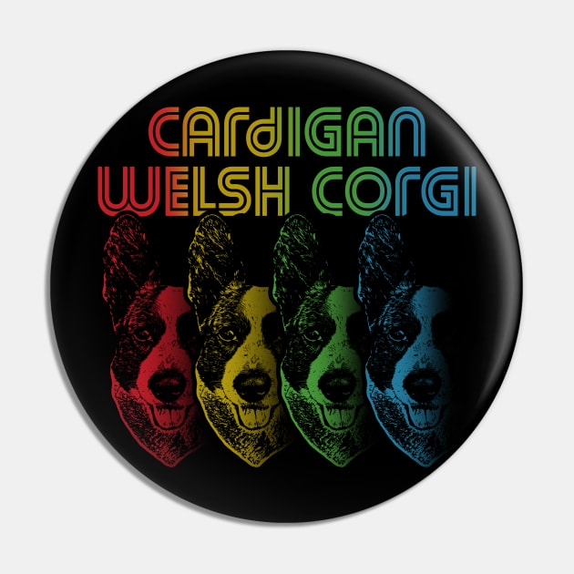 Cool Retro Groovy Cardigan Welsh Corgi Dog Pin by Madfido