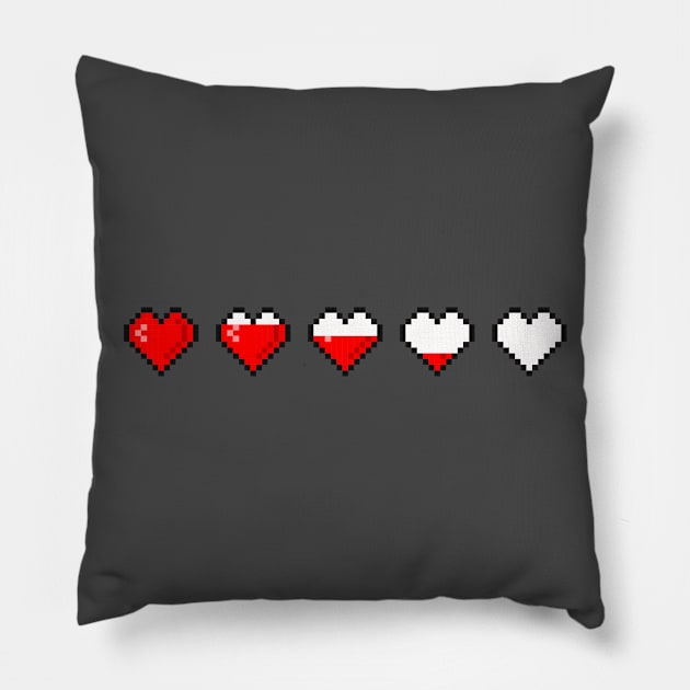 Pixel Hearts - Game Over Pillow by info@dopositive.co.uk