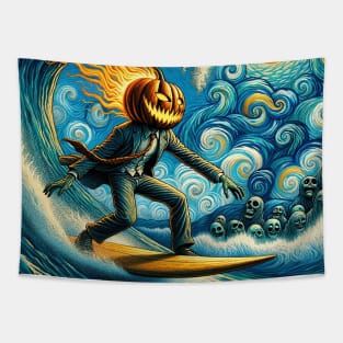 Surfing Headless Horseman Tapestry