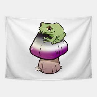 Asexual Pride Mushroom Frog Tapestry