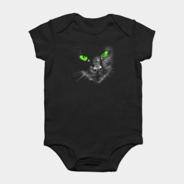 Black Cats Rule Green Eyes Black Cat Halloween Onesie