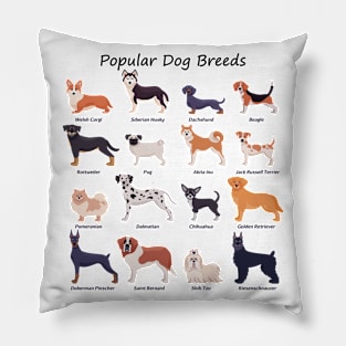 Popular Dog Illustration Pillow