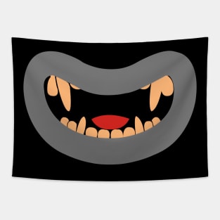 Creepy Vampire Mouth Graphic Illustration Tapestry