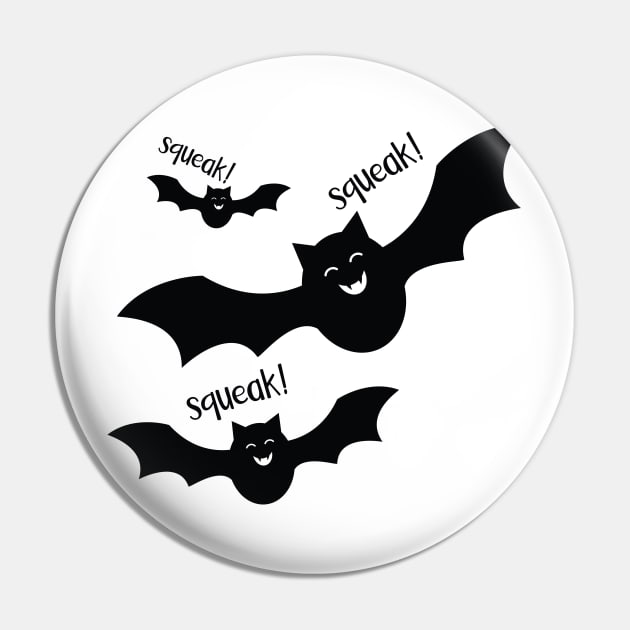 Squeaky Halloween Bat Onesie Pin by HungryDinoDesign