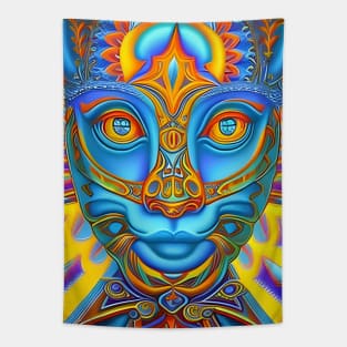 Catgirl DMTfied (2) - Trippy Psychedelic Art Tapestry