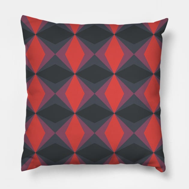 Dark diamond pattern Pillow by kallyfactory