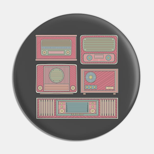 Red Classic Radio Pin by milhad