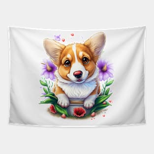 corgi dog lover Tapestry