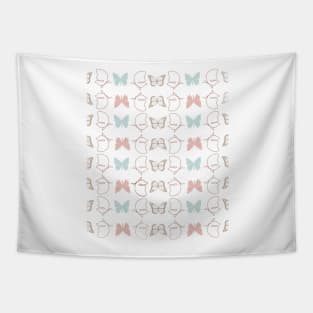 Butterflies Cute Simple Adorable  Pastel Pattern Design Tapestry