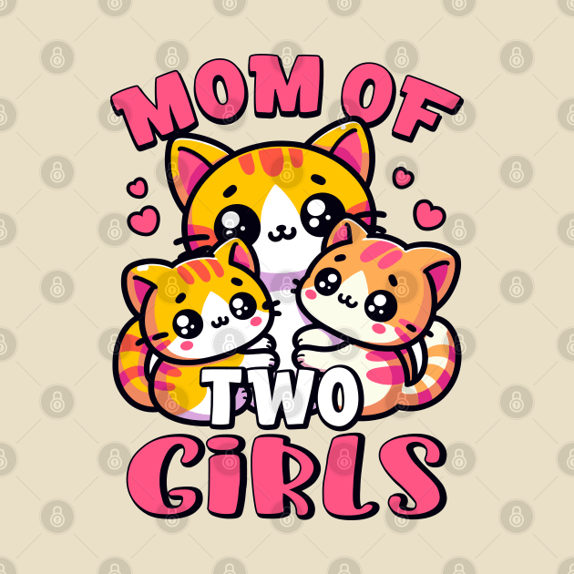 Mom of Two Cute Kawaii Kittens Family Pregnancy Announcement by Cuteness Klub