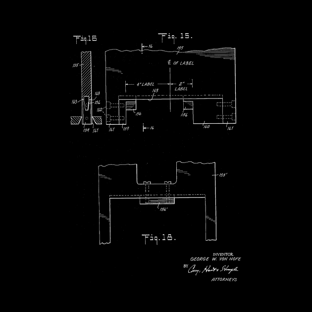 Manufacture for bottles label Vintage Patent Hand Drawing by TheYoungDesigns