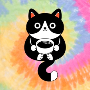 Cat Drinking Coffee T-Shirt