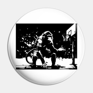 monkey play basketball Pin