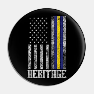 Barbados Hispanic Heritage destressed flag Pin