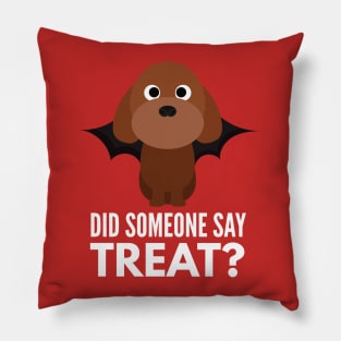 Miniature Poodle Halloween Trick or Treat Pillow