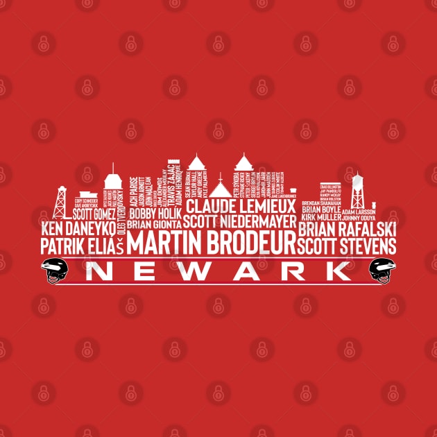 New Jersey Hockey Team All Time Legends, Newark City Skyline by Legend Skyline