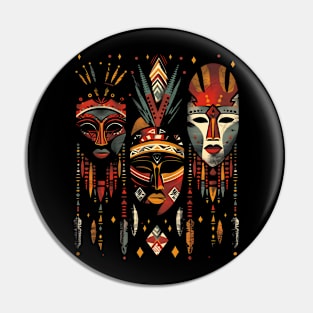 Hanging African Masks, African Art Pin