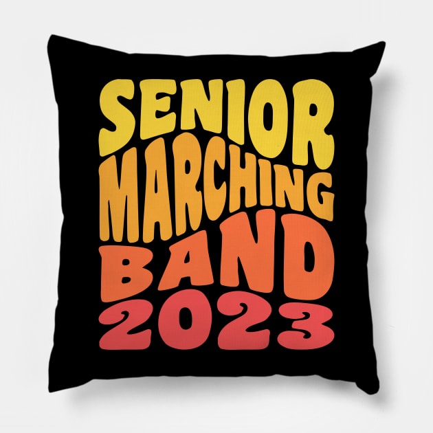 Senior Marching Band 2023 Clarinet Drums French Horn Flute Pillow by PodDesignShop