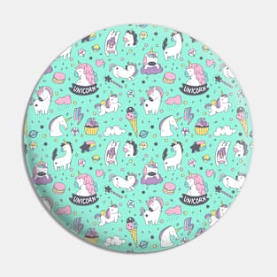 Cute And Funny Cartoon Unicorn Pattern 02 Pin