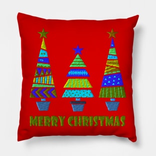 Festive Christmas Trees Pillow