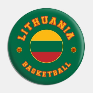 Lithuania Basketball Pin