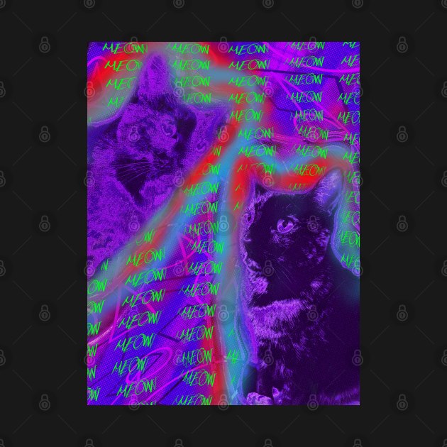 Halftone Cat V17 (Meow Background) by IgorAndMore