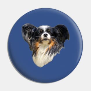 Papillon Dog Extra Cute Tri Papillon Pin