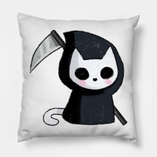 Grim reaper cat art Pillow