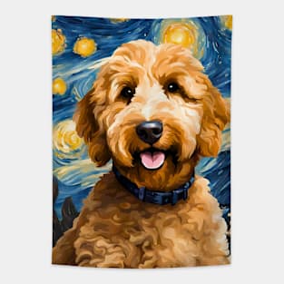 Goldendoodly Night Tapestry