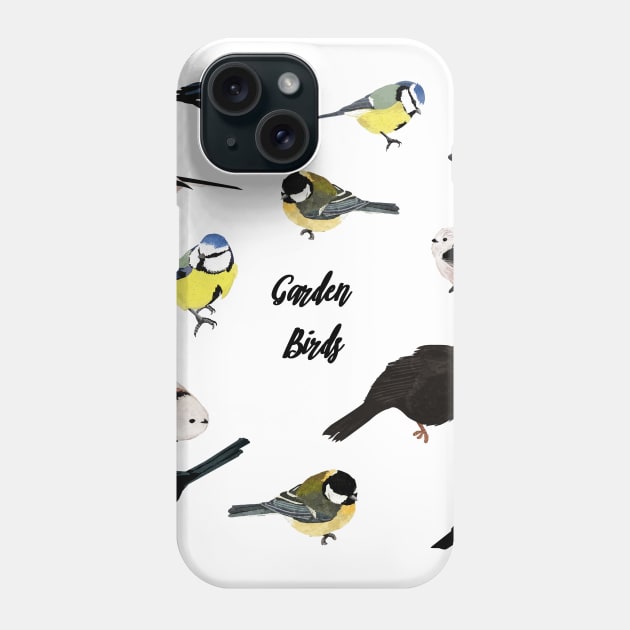 Garden birds Phone Case by KatherineBlowerDesigns