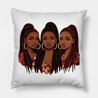 Afrocentric Braided Sistas Pillow