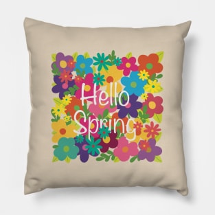 Hello Spring in Pink Pillow