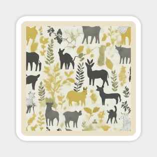 Animal Silhouettes pattern Magnet