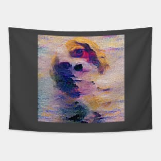 Cute puppy painting (pet, dog, pretty and hiking) Tapestry