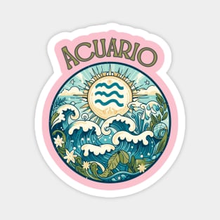 "Aquarius Celestial Whirlwind"- Zodiac Horoscope Star Signs Magnet