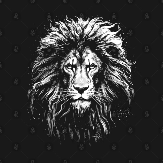 Fierce lion head Strong African Cat by Trippycollage